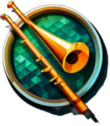 Low poly trombone app icon