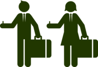 Man and Woman Hitchhiking Pictogram