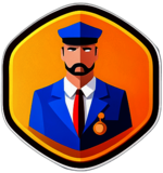 Security Service, Minimalist App Icon - Circle Icon Bevel Border