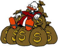 DuckTales Scrooge McDuck Lying on Money Bags