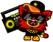 Blingo the Flashy Fox Holding His Ghettoblaster