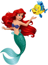 Little Mermaid Ariel and Flounder