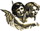 Two Angel Kids Vintage Illustration
