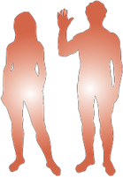 Pink Image of a Man and a Woman