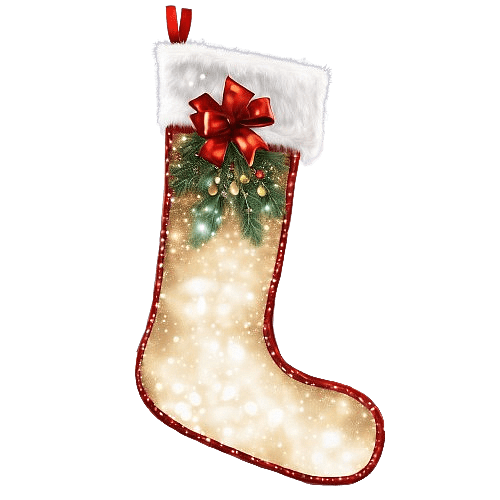 Shiny Golden Christmas Stocking