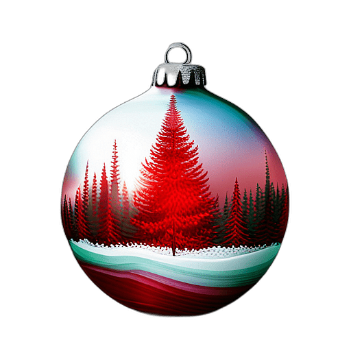 Plaid Patterned Bauble In Red And Green, Minimalist - Single Item, Decorated Christmas Bauble, High Detail, No Shadow