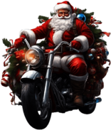Santa Claus on a Motorcycle