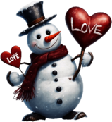 Snowman Spreading Love