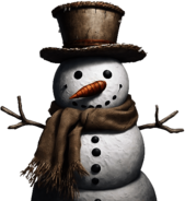 Snowman with a Burlap Scarf