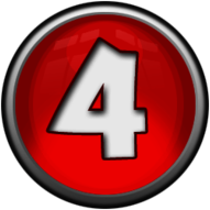 White Number 4 In Red Circle