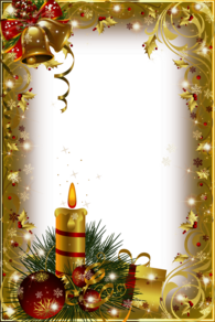 Christmas Frame Gold Candle