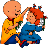 Caillou Playing Hairdresser With Rosie