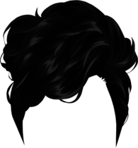 Short Black Drawing Hair