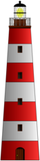 Red White Lighthouse Clipart