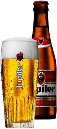 Jupiler Glass and Bottle