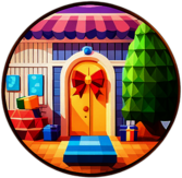 Gift Shop, Minimalist App Icon - Circle Icon Bevel Border