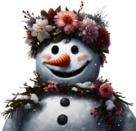 Snowman with Flower Outfit