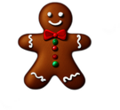 Festive Gingerbread Man With A Holly Berry Decoration, Minimalist - Gingerbread Men, Decorated For Christmas, With Colorful Details And Icing, Single Item, No Shadow