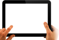 Two Hands Holding Empty Tablet