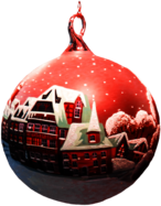 Christmas Bauble Houses Drawing