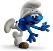 Clumsy Smurf Tripping Over Rock