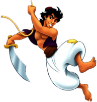 Aladdin Hanging on A Rope