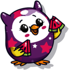 Pikmi Pop Middy the Owl Eating Watermelon