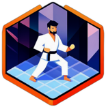 Martial Arts Dojo, Minimalist App Icon - Circle Icon Bevel Border