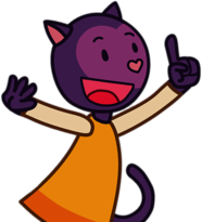 Misha the Purple Cat Finger Up