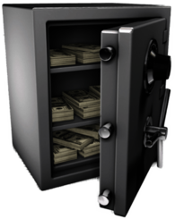 Money Vault With Dollar Bills