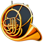 Low poly french horn app icon