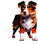 Australian Shepherd, Children'S Cartoon Animation Style - Full Body, Single View, No Shadow