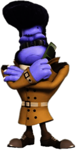 Zombo Holding A Comb