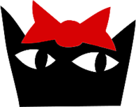 Kookie Cat logo red bow