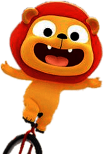 Grami the Circus Lion on Unicycle