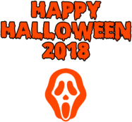 Happy Halloween 2018 Scary Mask Bloody Font