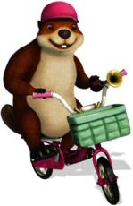 Beaver Riding His Bike