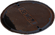 Rusty Sewer Manhole Cover