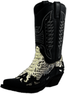 Snakeskin Black Leather Cowboy Boot