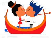 Husband And Wife Kissing Each Other on A Boat, created with DALL-E