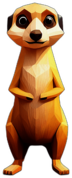 Meerkat, Cartoon Character - In The Style Of Pixar, Single View, No Shadow