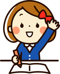 Young Girl Raising Hand at School