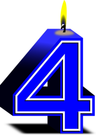 Number 4 Birthday Candle