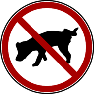 Sign for Dogs No Peeing Allowed