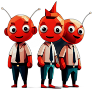 Red Ant, Children'S Cartoon Animation Style -  Full Body, Single View, No Shadow