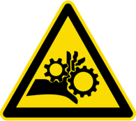 Mechanical Crush Hazard Warning Sign