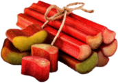Sticks Of Rhubarb and Cut Up Pieces