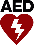 AED Black and Red Sign