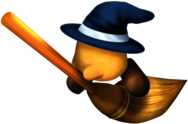 Kirby Broom Hatter Flying Around