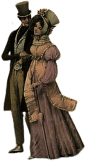 Victorian Couple Walking In A Park